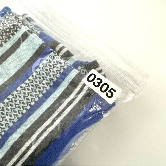 T By Talbots Womens Sz M Blue Gray Striped Button Sides 100% Cotton Knit Sweater - Picture 12 of 12